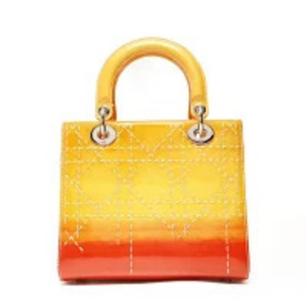 Christian Dior Lady Cannage Gradient Shoulder Bag Orange